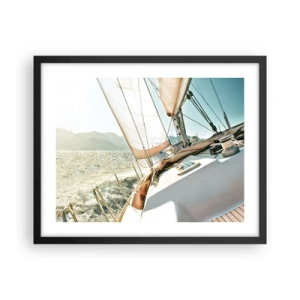 Plakat i sort ramme - Under fulde sejl - 50x40 cm