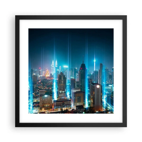 Plakat i sort ramme - Berlin til himlen - 40x40 cm