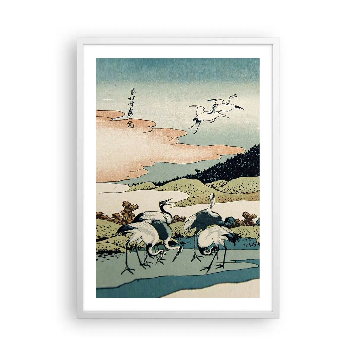 Plakat i hvid ramme - I japansk ånd - 50x70 cm