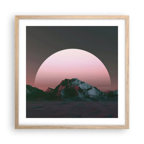 Plakat i ramme af lyst egetræ - I en nabogalakse - 50x50 cm