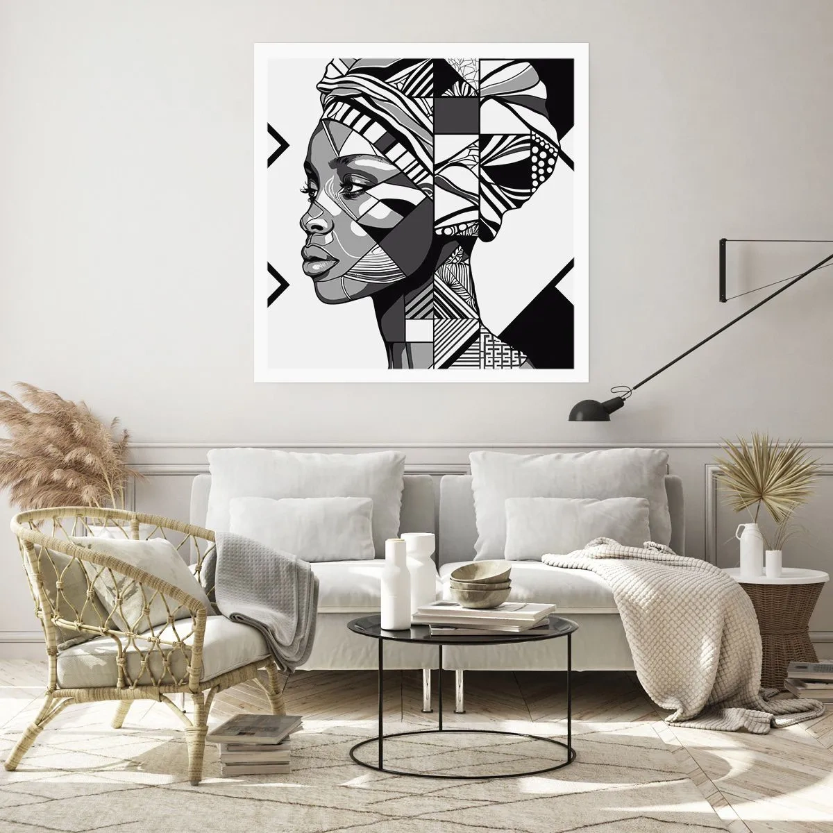 Plakat - Etnisk portræt - 40x40 cm