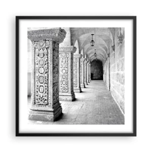 Plakat i sort ramme - Og hvor går det hen...? - 50x50 cm