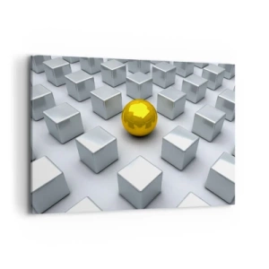 Lærredstryk - Billede på lærred - Hvorfor mig? Geometrisk sammensætning - 100x70 cm