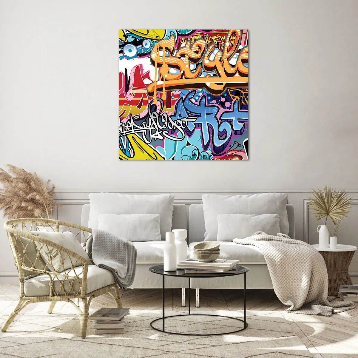 Billede på glas - Vægmalerier, vægmalerier, vægmalerier.... - 60x60 cm