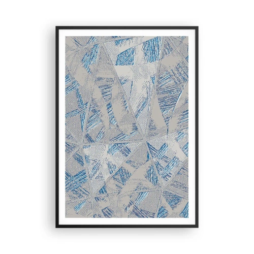 Plakat i sort ramme - I en gråblå labyrint - 70x100 cm