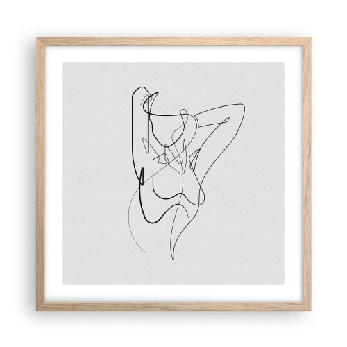 Plakat i ramme af lyst egetræ - Virkelig, hvad er du for en person... - 50x50 cm