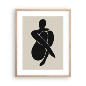 Plakat i ramme af lyst egetræ - I din egen favn - 40x50 cm