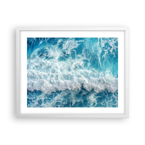 Plakat i hvid ramme - Glædeligt og i spring - 50x40 cm