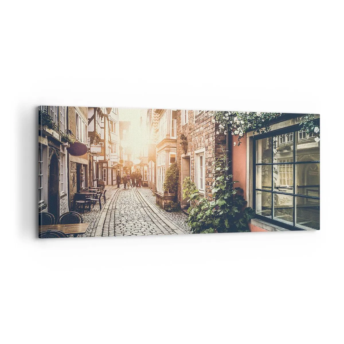 Lærredstryk - Billede på lærred - En rosengyde i et lyserødt skær - 100x40 cm