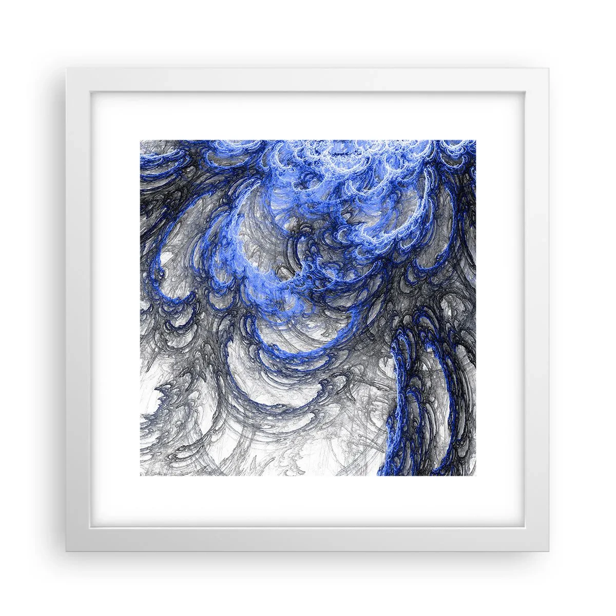Plakat i hvid ramme - En bølges fødsel - 30x30 cm