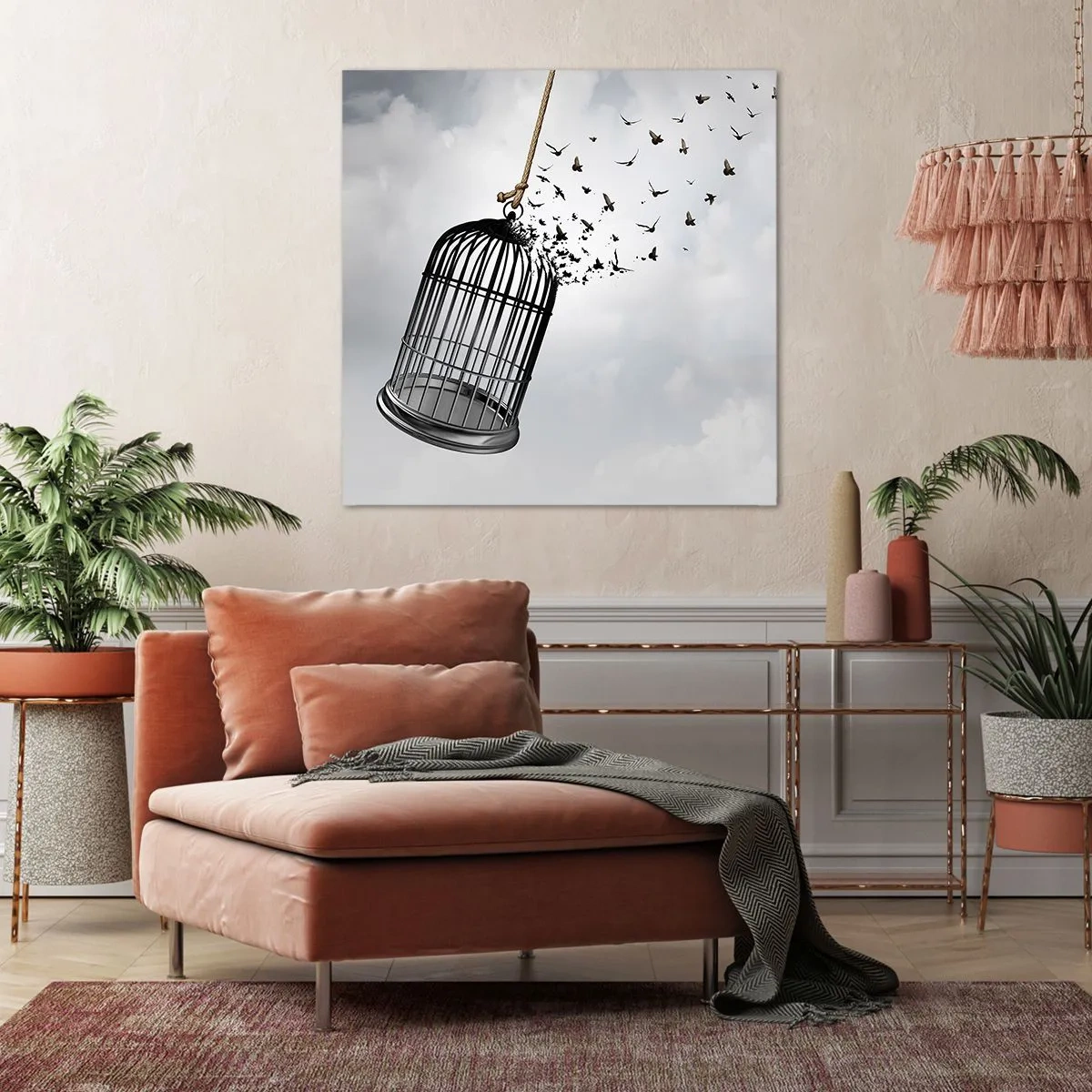 Lærredstryk - Billede på lærred - Tro...håb...frihed! - 70x70 cm