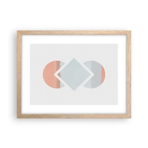 Plakat i ramme af lyst egetræ - Situationen er klar - 40x30 cm