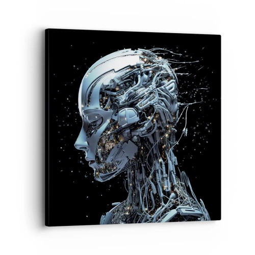 Lærredstryk - Billede på lærred - Teknologi er en kvinde - 30x30 cm