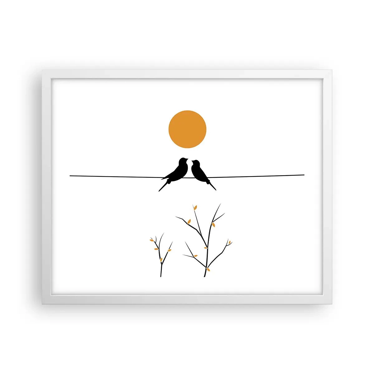 Plakat i hvid ramme - Nattergal - 50x40 cm