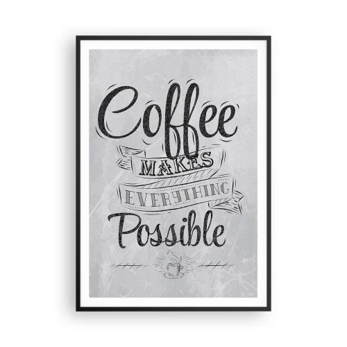 Plakat i sort ramme - Hvordan man ikke elsker kaffe - 70x100 cm