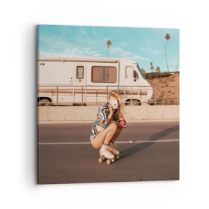 Lærredstryk - Billede på lærred - Smil, tak! - 70x70 cm