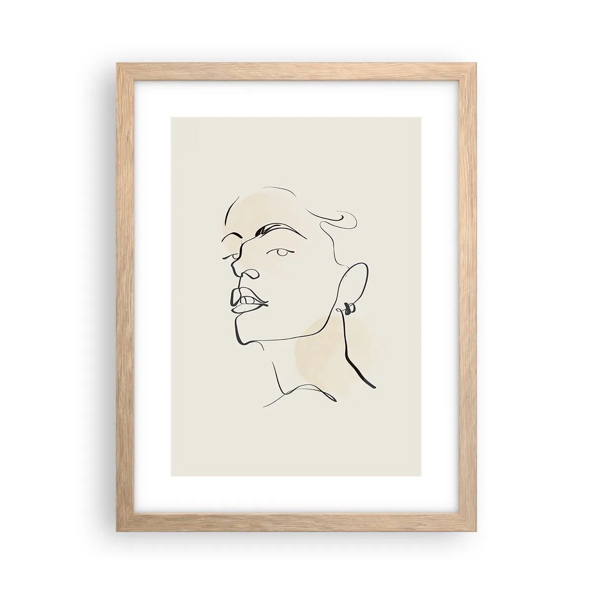 Plakat i ramme af lyst egetræ - Et stolt blik - 30x40 cm