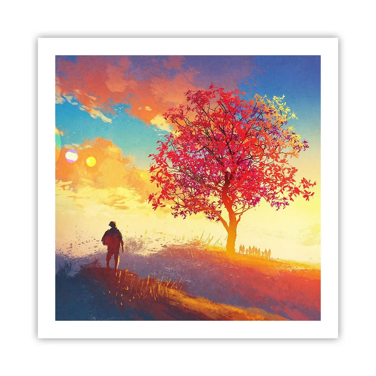 Plakat - Pilgrim på bestemmelsesstedet - 60x60 cm