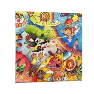 Billede på glas - Et storslået rumeventyr - 60x60 cm