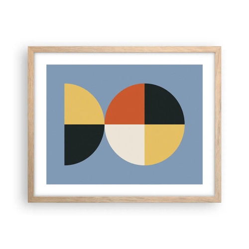 Plakat i ramme af lyst egetræ - Se og tæl - 50x40 cm