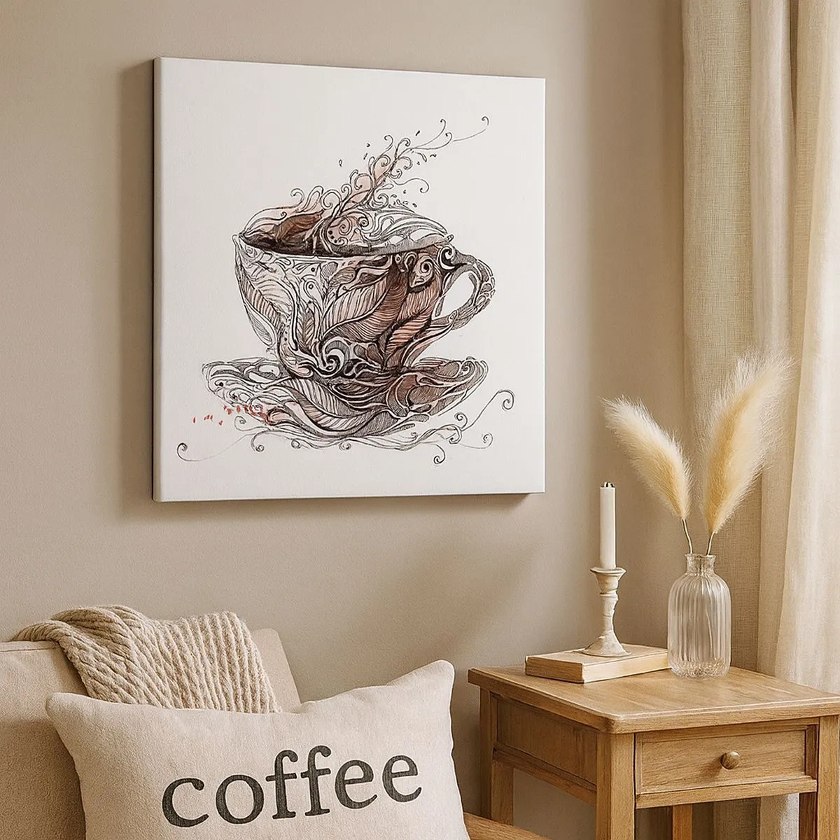 Lærredstryk - Billede på lærred - Te er godt til alt - 30x30 cm
