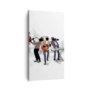 Lærredstryk - Billede på lærred - Gademusik - 45x80 cm