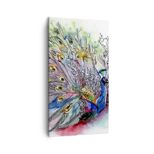 Lærredstryk - Billede på lærred - Med stolthed mod grå - 45x80 cm