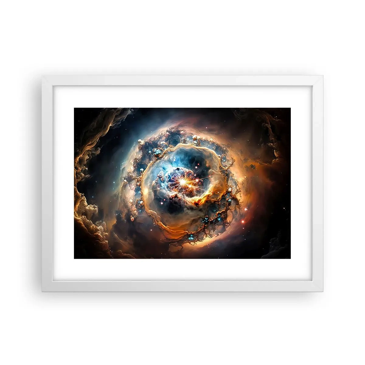 Plakat i hvid ramme - Begyndelse - 40x30 cm