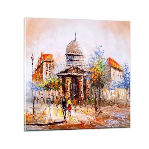 Billede på glas - En parisisk spadseretur - 30x30 cm