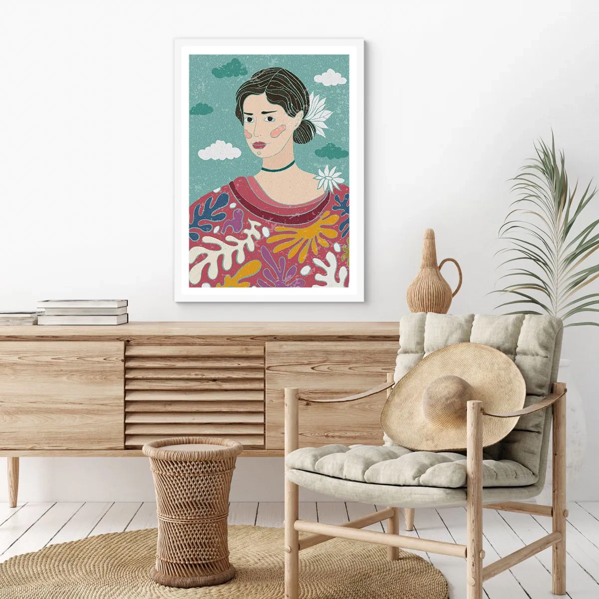 Plakat i hvid ramme - Med melankoli i dit blik - 50x70 cm