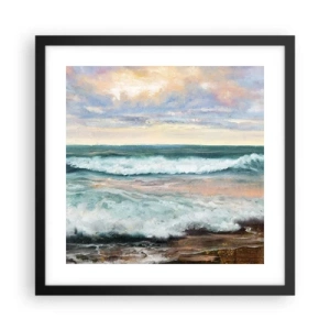 Plakat i sort ramme - Her vil du glatte din sjæl - 40x40 cm