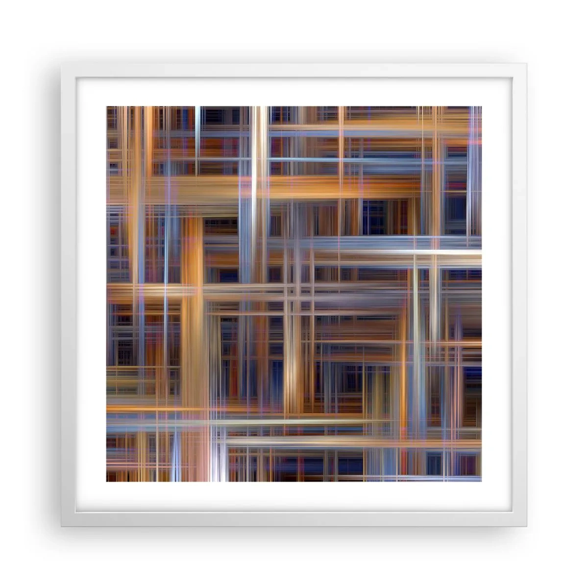Plakat i hvid ramme - Vævet af lys - 50x50 cm