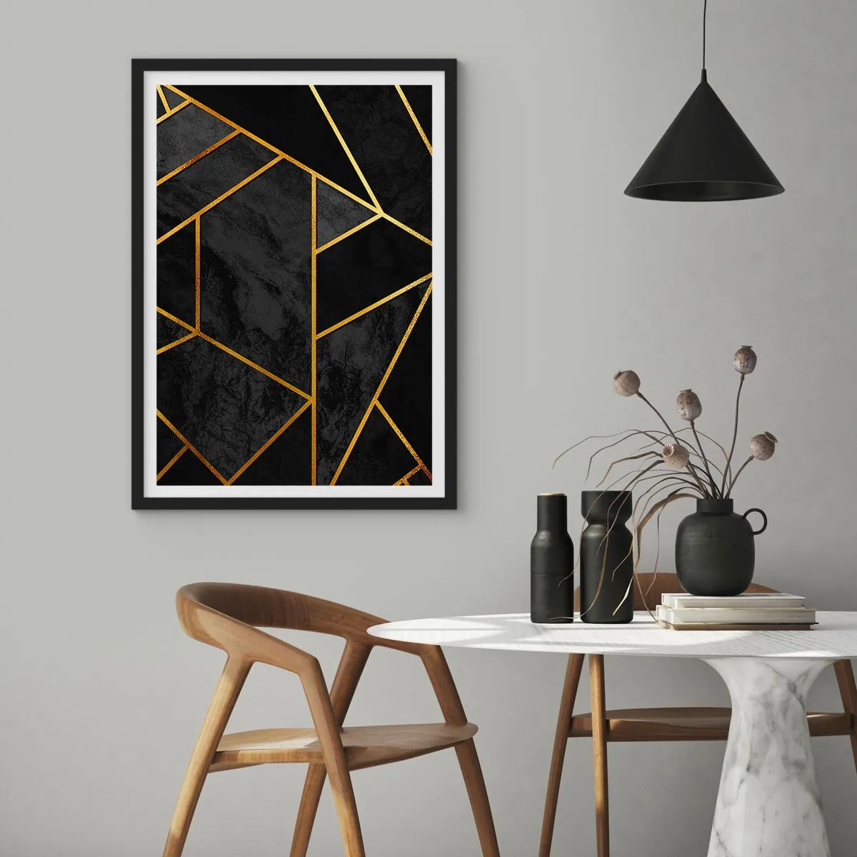 Plakat i sort ramme - Mørke og lys - 40x50 cm