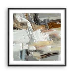 Plakat i sort ramme - Farverige lagdelinger - 50x50 cm