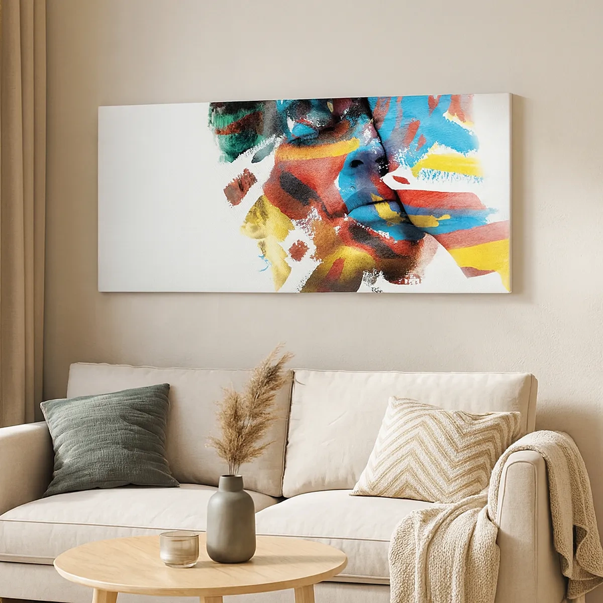 Lærredstryk - Billede på lærred - Farverig personlighed - 30x30 cm