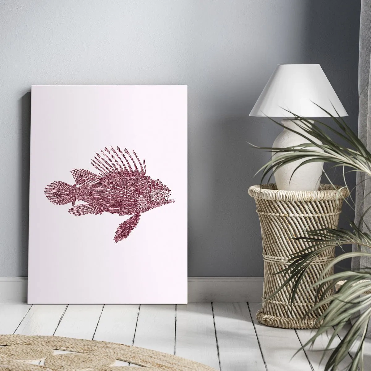 Lærredstryk - Billede på lærred - En beboer i eksotiske farvande - 45x80 cm