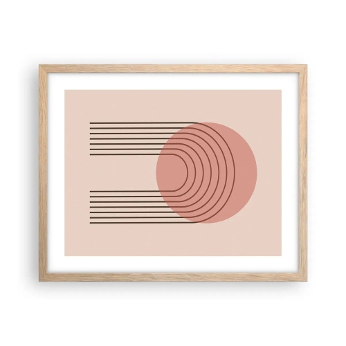 Plakat i ramme af lyst egetræ - Uimodståelig tiltrækningskraft - 50x40 cm