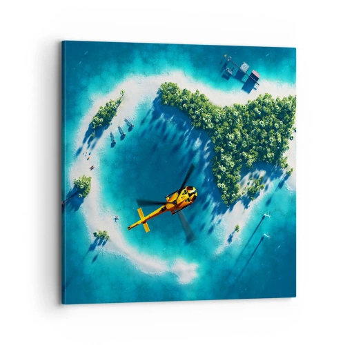 Lærredstryk - Billede på lærred - Køb en ø - 70x70 cm