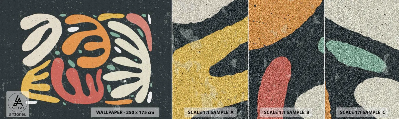 Prøve Fototapet Premium Sand - Komposition - jeg er ved at fange dig - Boho, Minimalisme, Ældret - 100x30 cm