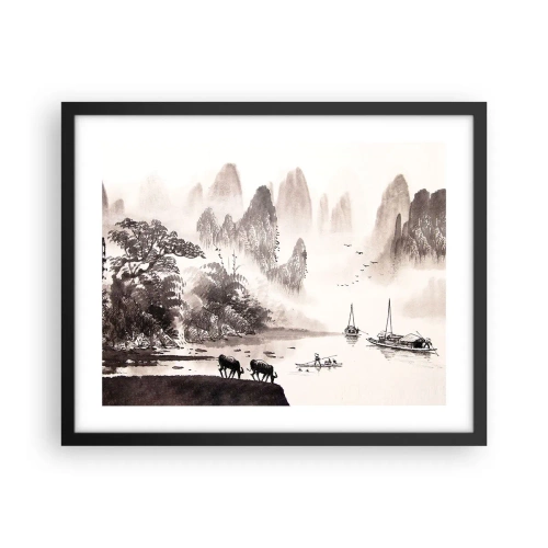 Plakat i sort ramme - Østens eksotiske hverdag - 50x40 cm