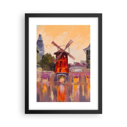 Plakat i sort ramme - Parisiske ikoner - Moulin Rouge - 30x40 cm