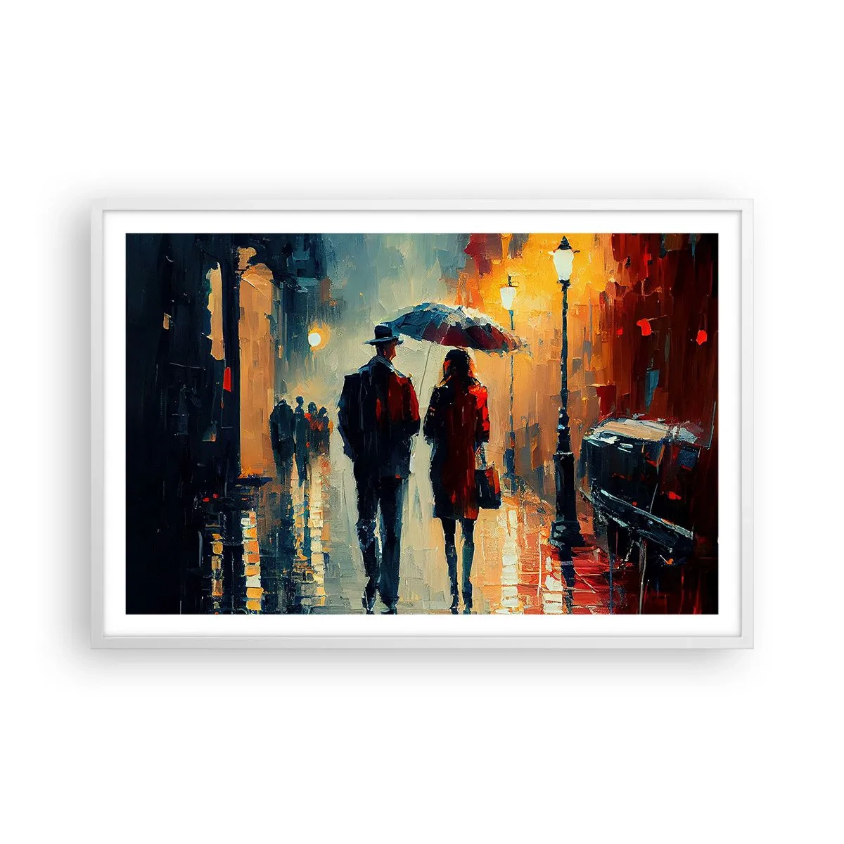 Plakat i hvid ramme - Urban kærlighedshistorie - 91x61 cm