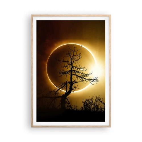 Plakat i ramme af lyst egetræ - Total formørkelse - 70x100 cm