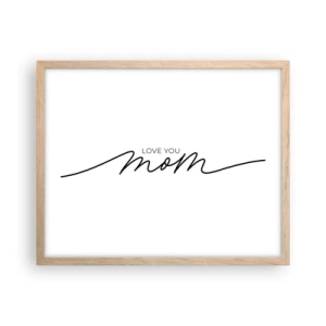 Plakat i ramme af lyst egetræ - Stor følelse - 50x40 cm