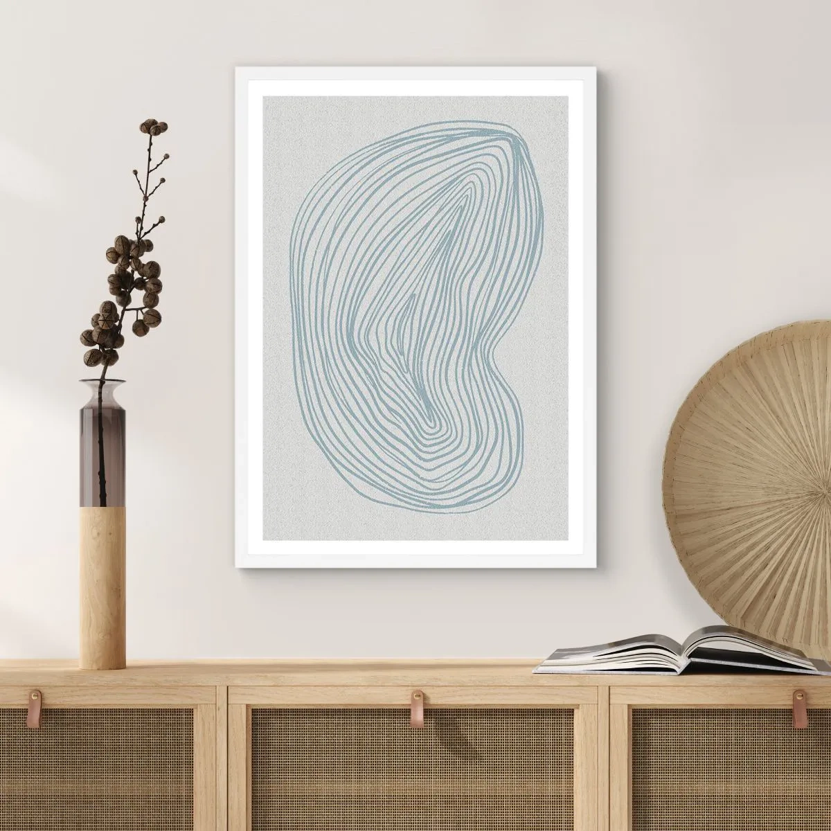 Plakat i hvid ramme - Smil fra en dråbe - 50x70 cm