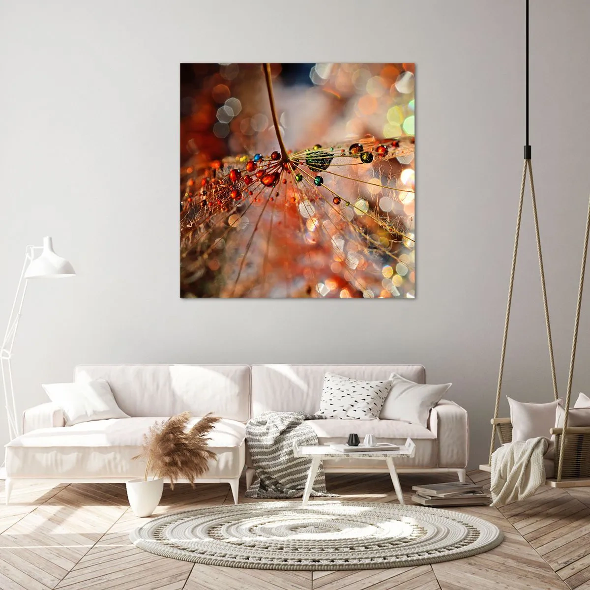 Lærredstryk - Billede på lærred - Trådet på et edderkoppespind - 50x50 cm