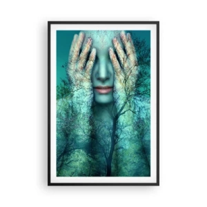 Plakat i sort ramme - Nedsænket i blåt - 61x91 cm