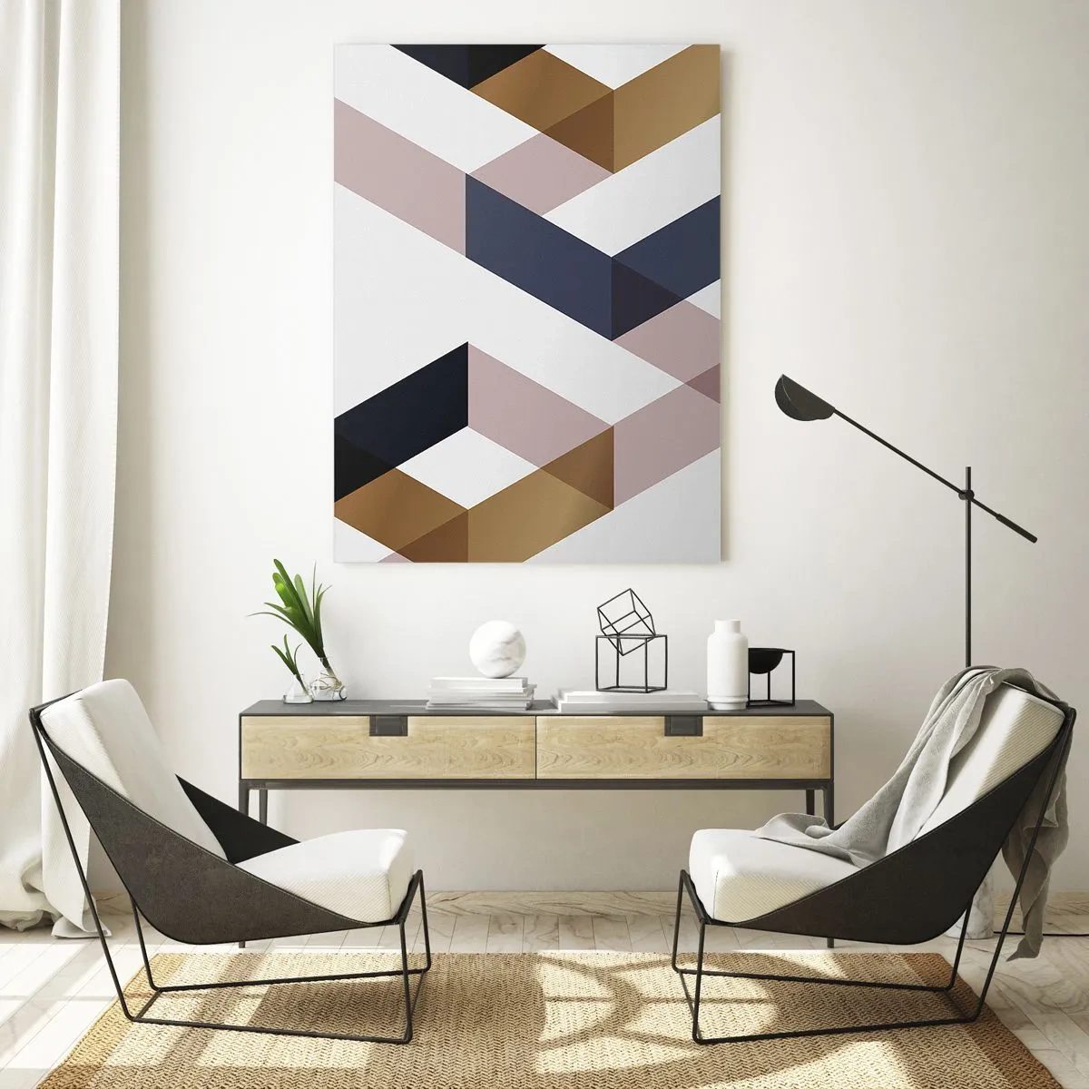 Billede på glas - Planer og vinkler - 50x70 cm