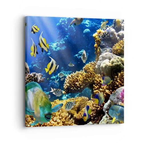 Lærredstryk - Billede på lærred - Tung trafik på feriestien - 30x30 cm