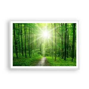 Plakat i hvid ramme - Grøn katedral - 100x70 cm